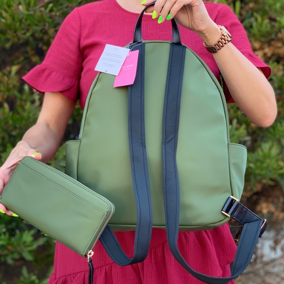 Kate Spade LG Dawn Nylon Backpack / Wallet Set - Picture 3 of 8